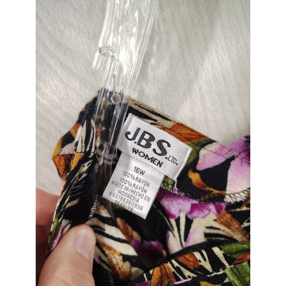 Y2K 90s J.B.S. Fairy Dress Coquette 16W Cottage Hawaiian Plus Cruise Maxi VTG - Picture 3 of 5